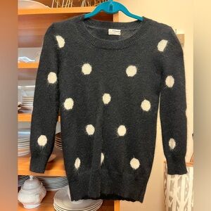 Women’s XS black sweater with white polka dots, size XS